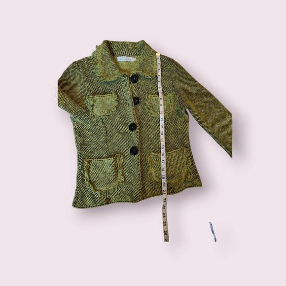 Willow Women's Green‎ Cotton Blend Weave Jacket Sz Small - Picture 7 of 8